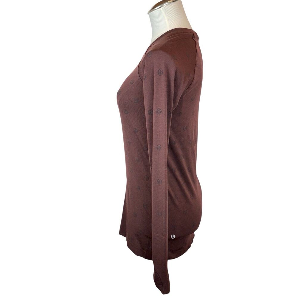Lululemon Swiftly Tech 2.0 Long Sleeve Yogo Pop Cassis/Black Sz 8 Logos!! MINT ! - Picture 4 of 15